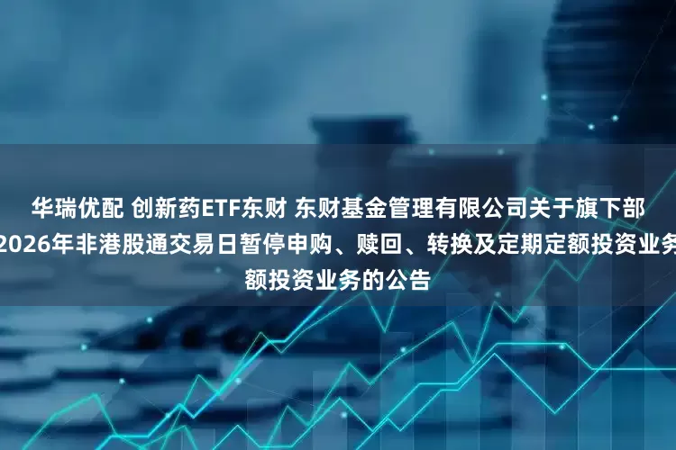 华瑞优配 创新药ETF东财 东财基金管理有限公司关于旗下部分基金2026年非港股通交易日暂停申购、赎回、转换及定期定额投资业务的公告